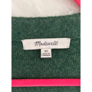Madewell Merino Wool Blend Oversized Cardigan Sweater Green‎ XS CKP479585329 thumbnail 2