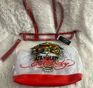 Ed Hardy Clear PVC Tattoo Tiger Carry All Tote With Matching Wallet thumbnail 5