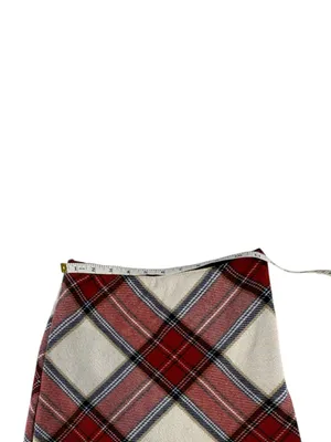 Abercrombie & Fitch Plaid Mini Skirt XS Red Cream Tartan Preppy Holiday thumbnail 7