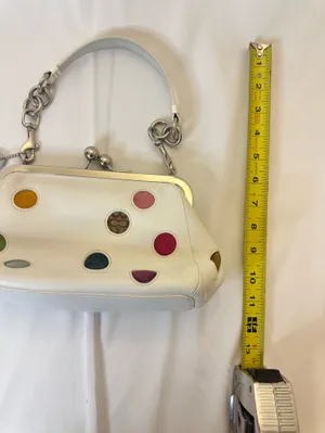 Coach 3679 Polka Dot Kisslock Frame Satchel Bag Multi Color Special Edition 2005 thumbnail 4