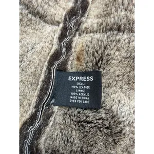 Express Y2K Vintage Genuine Suede and Shearling Brown Penny Lane Coat Medium thumbnail 6