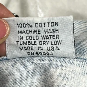 80's Vintage M BLUE Jean Jacket acid washed out studded thumbnail 3