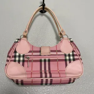 Vintage Y2K Pink Plaid Shoulder Bag Buckle 2000s Preppy Feminine Retro Girly thumbnail 3