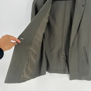 Lola & Sophie Blazer Jacket‎ Womens XS Olive Gray Tie Sleeve Single Breasted thumbnail 8