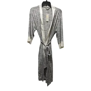 Kindred Bravely Emmaline Maternity Robe gray marled fabric satin trim L/XL NEW thumbnail 3