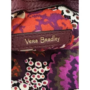 Vera Bradley Mini Crossbody Handbag "Marlo" Quilted Leather in Claret (wine) EUC thumbnail 7