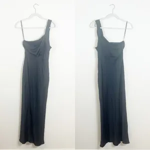 NWT Billy J Greta Maxi Dress Black Satin Size 10 thumbnail 3