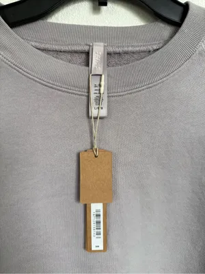 SKIMS French Terry Shrunken Crew Sweatshirt Mineral Gray L NWT thumbnail 9
