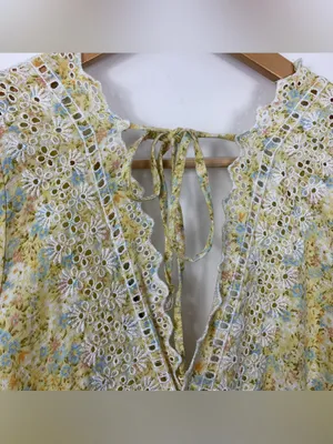 American Eagle Floral Lace Eyelet Mini Dress Womens Size Medium thumbnail 4