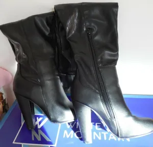 Womens Faux Leather Snake Skin 4" Heel Boots 5.5M thumbnail 4