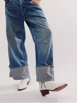 FREE PEOPLE New Frontier Western Boot, White, a size EU40/9.5-10, NWT FLAW thumbnail 1