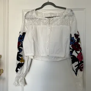 Free People Meadows Floral Embroidered Crop Blouse thumbnail 6