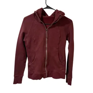Lululemon Women's Size 6 Scuba Hoodie Light Cotton Fleece Dark Adobe Full Zip thumbnail 2