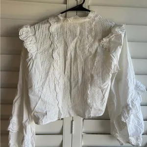 Ulla Johnson White Eyelet Lace Blouse sz 0 thumbnail 9