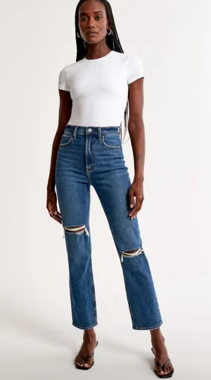 Abercrombie Ultra High Rise Ankle Straight Jeans thumbnail 1