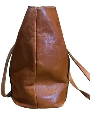 Patricia Nash Cognac Brown Leather Benvenuto Large Shoulder Bag thumbnail 4