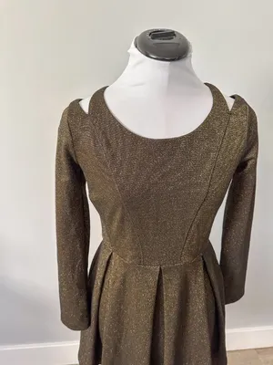 Urban Outfitters Cooperative Gold Shimmer Mini Dress thumbnail 2
