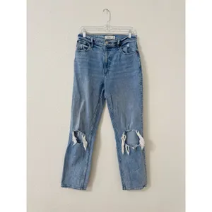 Abercrombie 90s Straight Jeans Ultra High Rise Jeans Size 28 Blue thumbnail 2