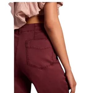 Pilcro Anthropologie Low-Rise Utility Demilune Pants in plum 29 thumbnail 3
