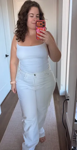 Abercrombie 90s Relaxed High-Rise Curve Love Jeans White thumbnail 1