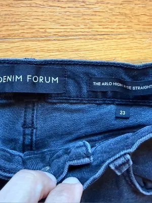Denim Forum Aritzia the Arlo High Rise Straight Denim Jeans Black‎ size 23 thumbnail 3