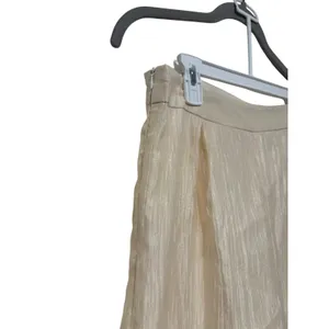 Women’s XXL Ivory Sheer Wide Leg Pants High Rise Pull On Beach Cover Up Linen thumbnail 3