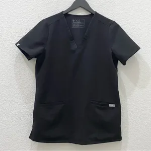 FIGS FW1100 Black Casma Three-Pocket V-Neck Scrub Top Size S thumbnail 6