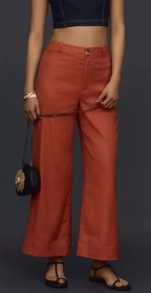 Anthropologie Maeve The Ettie High-Rise Crop Wide-Leg Pants: Linen Edition 28 thumbnail 1