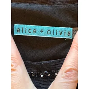 Alice + Olivia Beaded Jeweled Neck Dress Women Small Black Mini‎ Whimsigoth Goth thumbnail 10