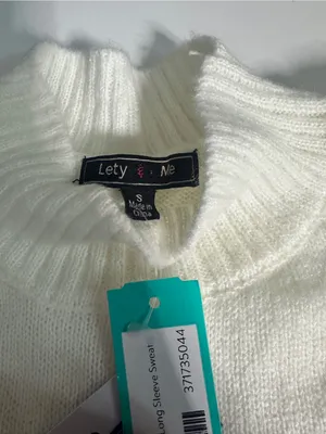 Stitch Fix Lety & Me Cream Textured Knit Crewneck Sweater NWT Size S thumbnail 5