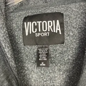 Victoria Sport Gray Full Zip Hoodie Spell Out Sz M thumbnail 2