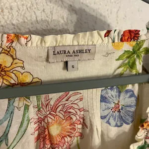 Laura Ashley Floral Cottagecore Linen Blend Blouse thumbnail 3
