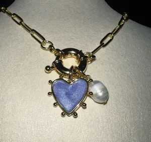 Handmade ✨ Chic Gold Chain Necklace with Heart & Pearl Charm ✨ thumbnail 5