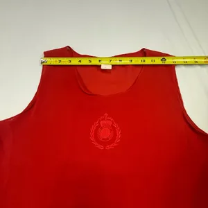 Diamond's U.S.A. Red Sleeveless Crest Embroidered Sheer Top Size Medium thumbnail 6
