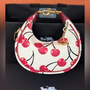 Coach Cherry Print Shoulder Bag in White and Red. #2 thumbnail 4