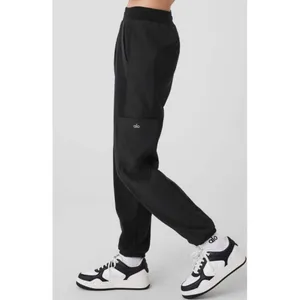 Alo Polar Fleece Wintry Mix Pant Black High-Rise Waist Fleece Fuzzy Warm Joggers thumbnail 5