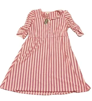 Matilda Jane Red Pink Striped Midi Dress Size XXL thumbnail 1