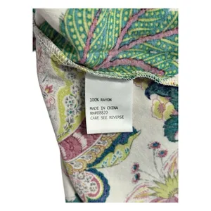 Cynthia Rowley Top Womens 2X White Floral Boho Tropical Flowy Lightweight Casual thumbnail 6