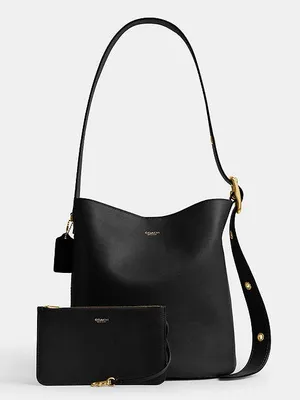 COACH Bleecker Bucket Bag in Black Leather thumbnail 1