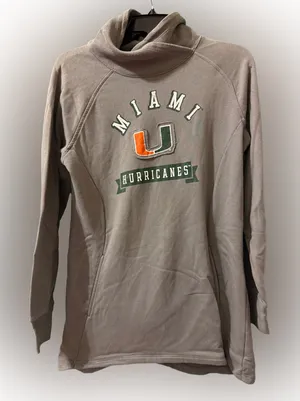 University of Miami Hurricanes Box Seat Clothing Co. Cowl Neck Hoodie, Medium thumbnail 1