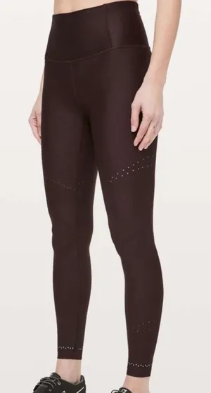 Lululemon In Focus Run Tight Size 10 Plum‎ Shadow PSHW Reflective Details thumbnail 1