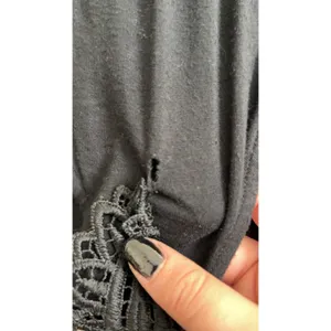 Aerie Romper Medium Black Lace Back Drawstring Waist Casual Summer‎ Loungewear thumbnail 8