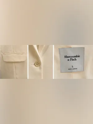 Abercrombie & Fitch Ivory Longline One Button Blazer Size Large thumbnail 4