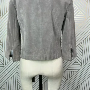 Soia + Kyo Collarless Zip Front Suede Jacket Tan Brown Size‎ US Small thumbnail 10