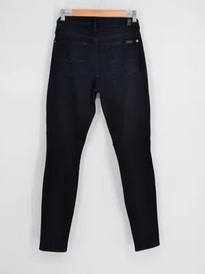 7 For All Mankind Gwenevere Skinny Jeans Black Lake Mid Rise Stretch Womens 28 thumbnail 3