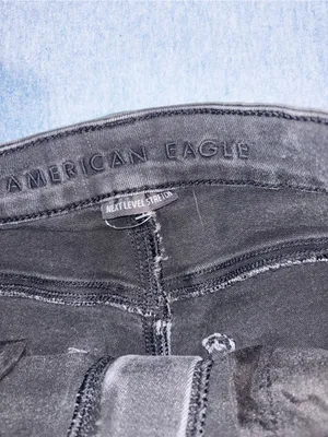American Eagle Women’s Black Distressed Denim Shorts thumbnail 2