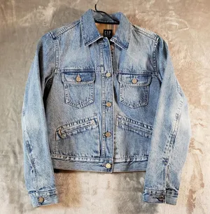 Gap Vintage Icon J Women's Light Blue Denim Jacket Collared Button Size S thumbnail 1