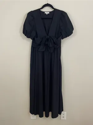 Moon River Front Bow Detail Cotton Midi‎ Dress Size Large thumbnail 2