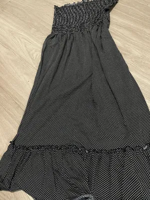 Catalina Black and White Polka Dot One-Shoulder Maxi Dress thumbnail 1