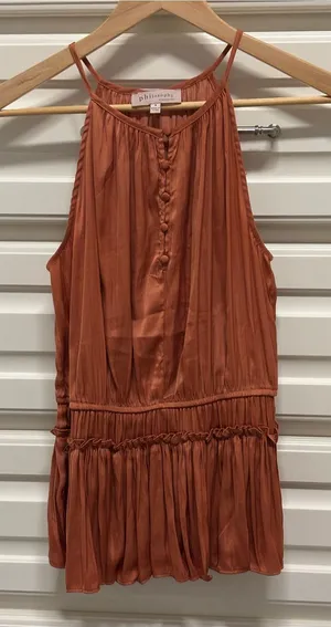 Philosophy Rust-Orange Halter Button-Front Camisole thumbnail 1